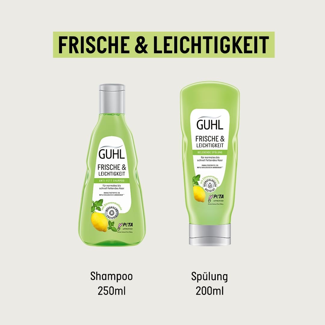 Guhl Fresh & Lightness Anti-Grease Shampoo - Contents: 250 Ml - Hair Type: Greasy, Normal