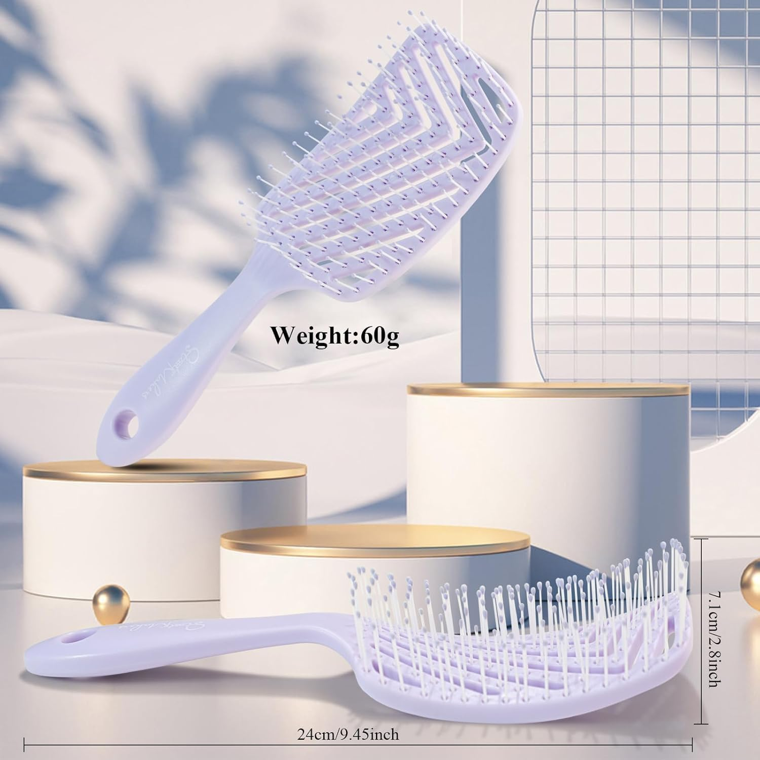 Start Makers Detangle Hair Brush for Women Men Kids, Reduces Pull Detangling Brush for Curly, Straight, Vented Detangle Hairbrush for Wet Dry Hair image number 6