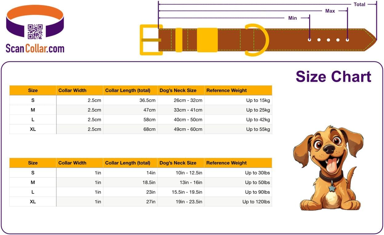 Scancollar QR Code Pet ID Genuine Leather Smart Collars with Location Tracking with Pet Online Profile, Soft Padded, Stylish, Breathable for Small Medium Large Dogs (Large, Pink & Violet) image number 6