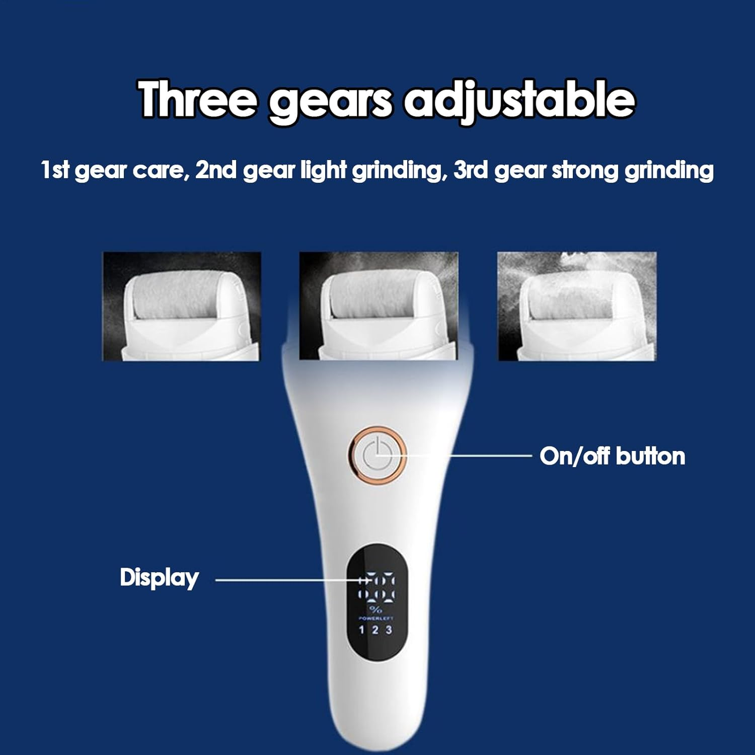 Electric Foot File, Electric Foot File Callus Remover, Rechargeable Cordless Portable Grinder Shaver Sander for Pedicure, Home, Bath, Spa, Salon - Black image number 4