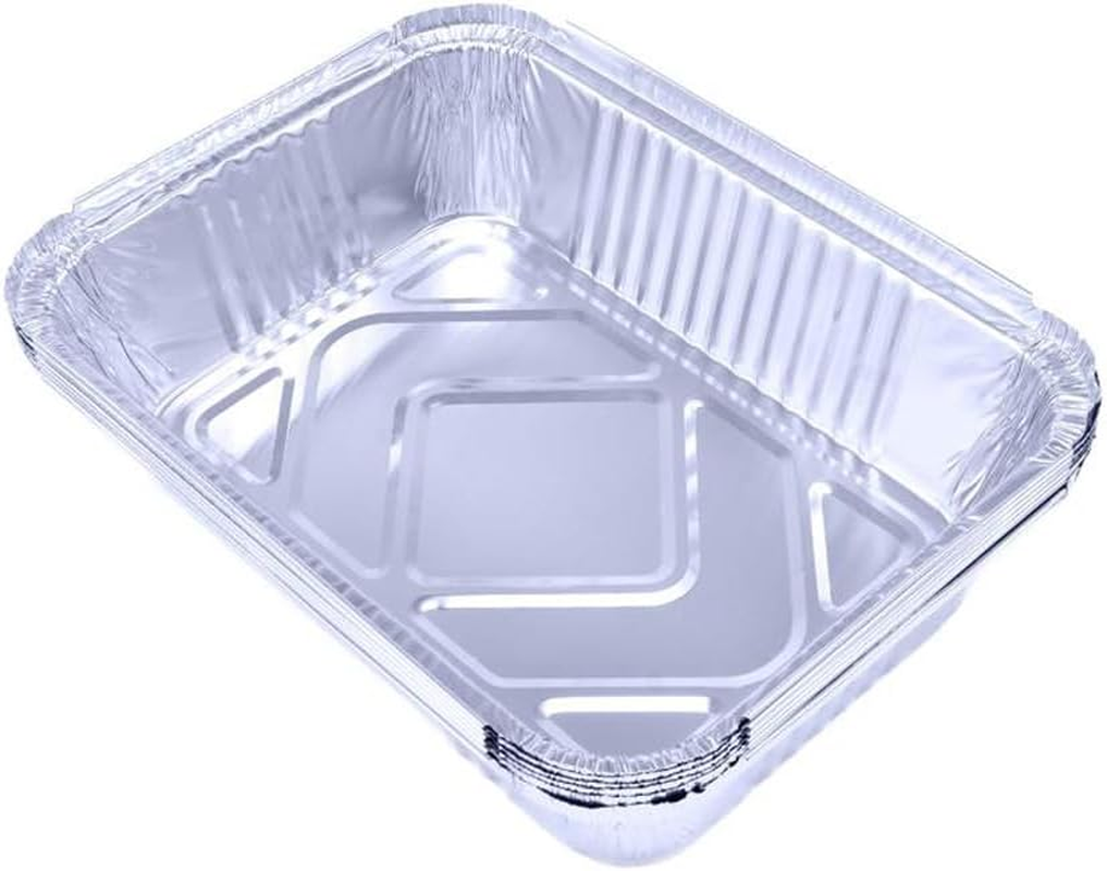 Leona Co 3/6/9-Pack Heavy Duty Aluminum Foil BBQ Trays - 25X19X7Cm Deep Square Foil Containers - Oven, Freezer & Grill Safe - Thick Gauge Disposable Roasting Pans for Cooking, Baking (3)