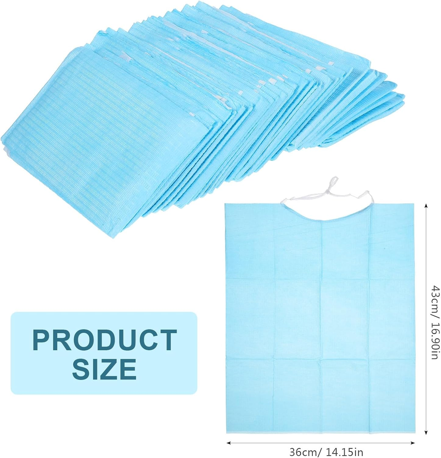 NOLITOY Disposable Adult Bibs for Eating, 30Pcs Blue Apron Bib for Elderly Waterproof Bibs Sheet Liquid Repellen T Bibs Clothing Protectors for Personal Use Home Care image number 5
