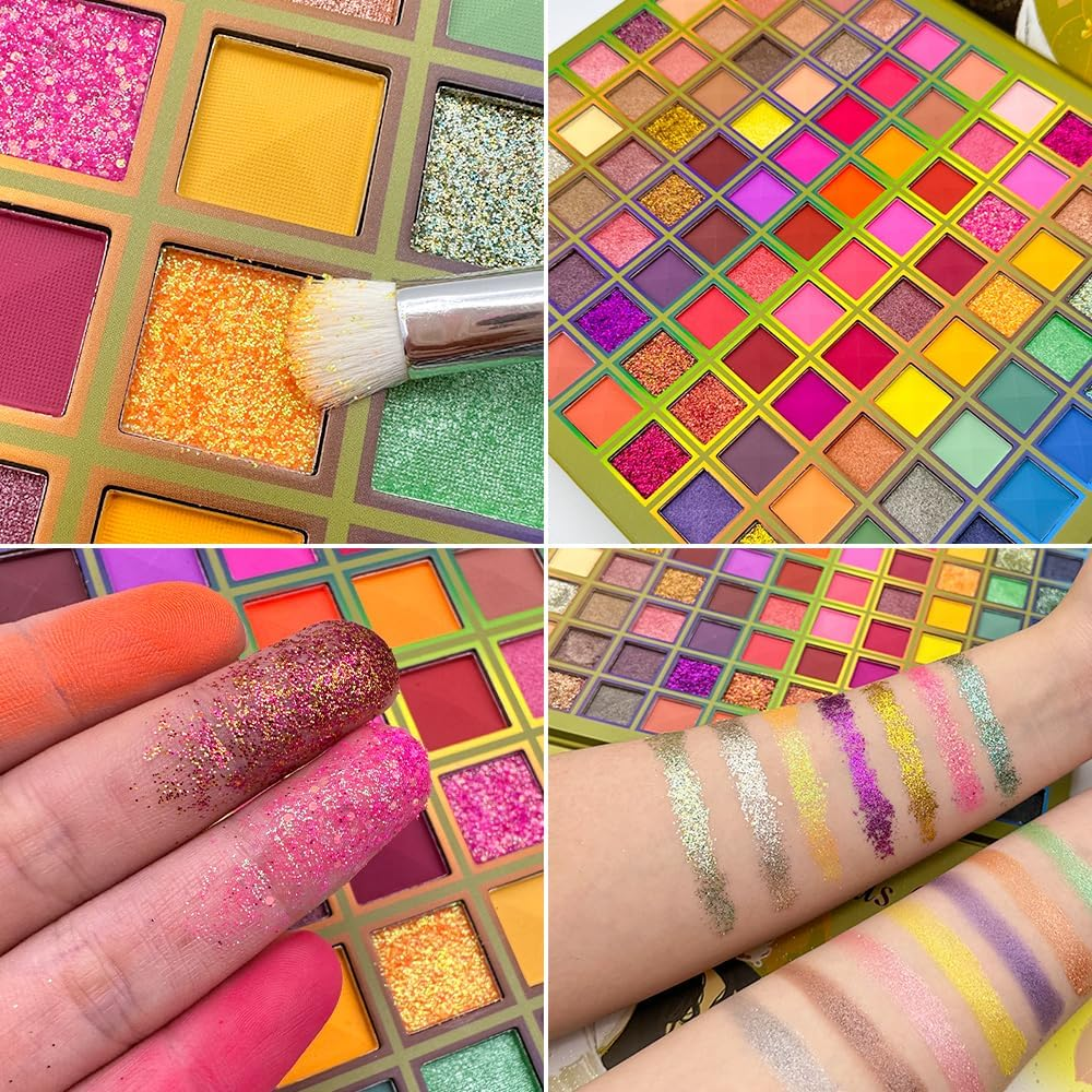 99 Colors Eyeshadow Palette, Big Colorful Eyeshadow Palette, Professional Matte Glitter Makeup Pallet, Raibow Powder Long Lasting Eye Shadow image number 4