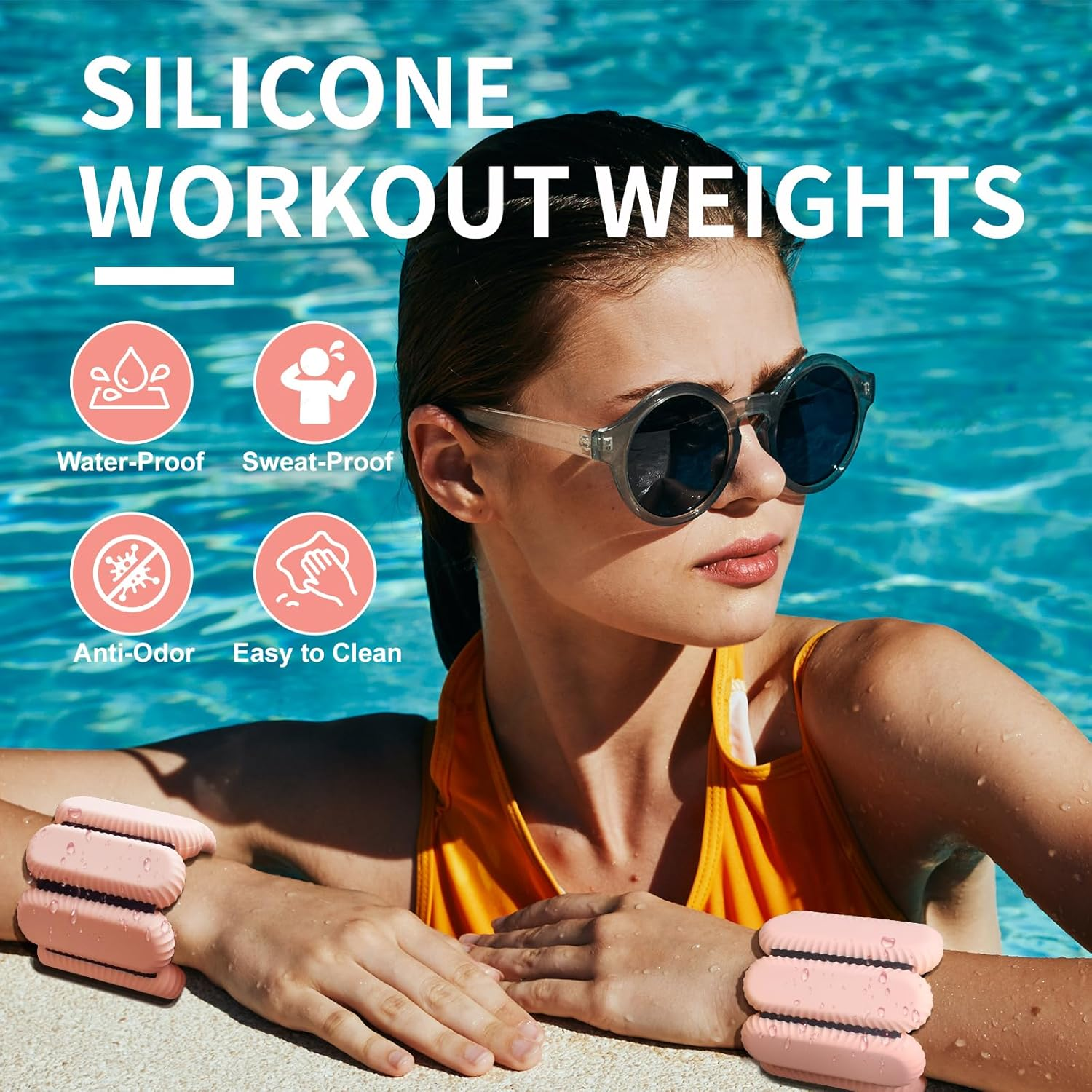 Wrist & Ankle Weights for Women, Wearable Strong Arm & Leg Weights Set of 2(1Lbs Each), Adjustable Ankle Weights for Walking, Yoga, Dance, Barre,Gym,Exercise,Pilates,Walking Running - Pink image number 6