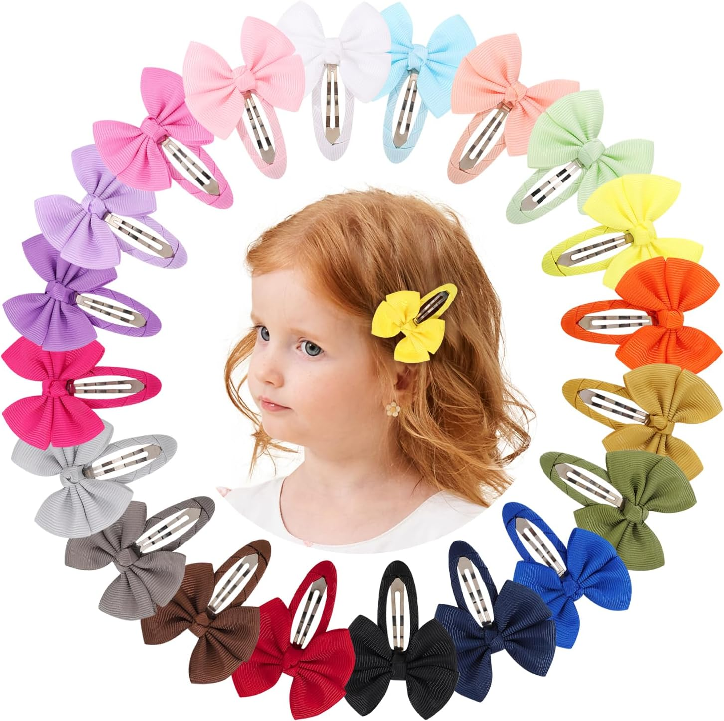 Choicbaby Pack of 40 Hair Clips Girls, 2 Inch Hair Clip Bow Hair Clips Children Girls Hair Accessories for Baby Girls Toddlers image number 2