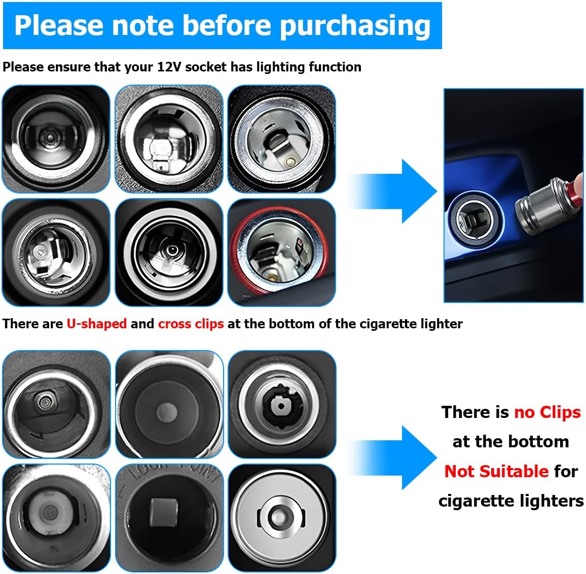 AUCELI Fire Missiles Button Car Cigarette Lighter Plug, Aluminum Alloy Push Button Cigarette Lighter Replacement for Most Vehicles with Standard 12 Volt Power Source, Car Accessory (FIRE MISSILE) image number 1