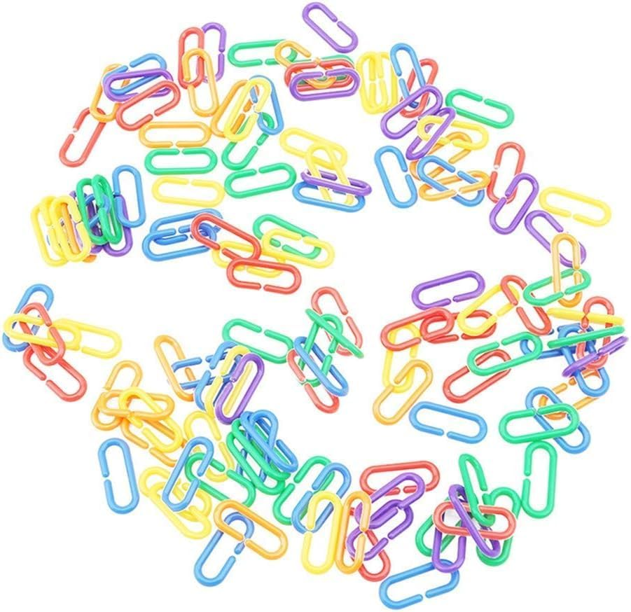 100Pcs Reusable Plastic Parrot Toys C-Clips Hooks Chain C-Links Sugar Glider Rat Parrot Bird Toy Bird Accessories Fashion in Practical image number 2