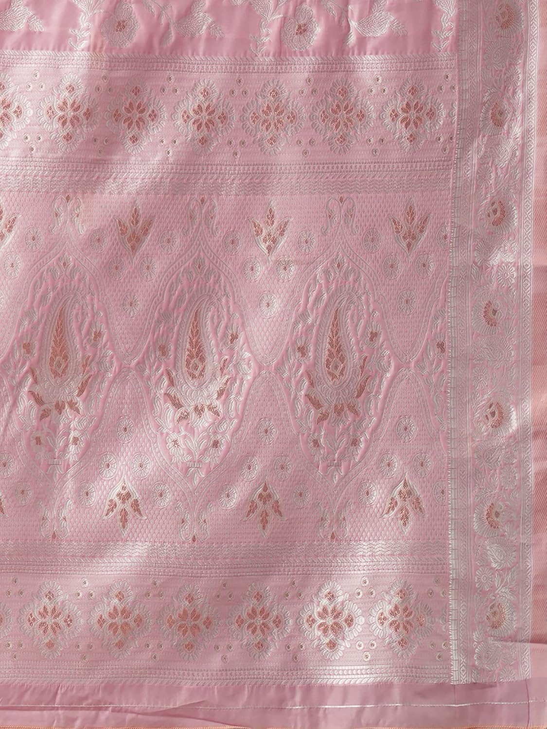 AKHILAM Women'S Banarasi Silk Saree with Unstitched Blouse Piece (Zoya6001_Parent) - Yellow image number 4