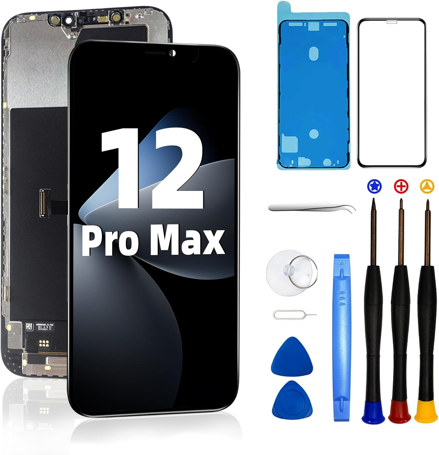 DTD Screen for Iphone 12 Pro Max 6.7 Inches LCD COF Full HD Touch Screen Digitizer Assembly with Complete Repair Kit Waterproof Adhesive Screen Protector for A2342, A2410, A2412, A2411 image number 6