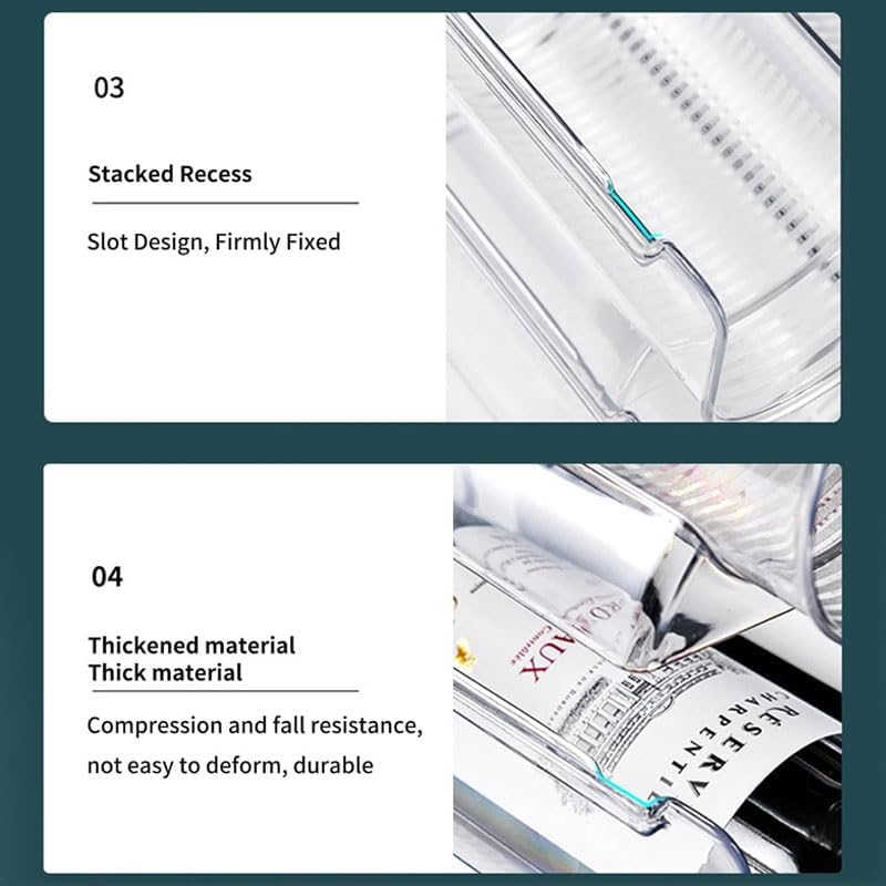 AIMALL Fridge Organiser Wine Beer Stacking Bottle Rack Kitchen Space Saving Can Holder, Durable PET Material - Fits 1/2/3 Bottles image number 1