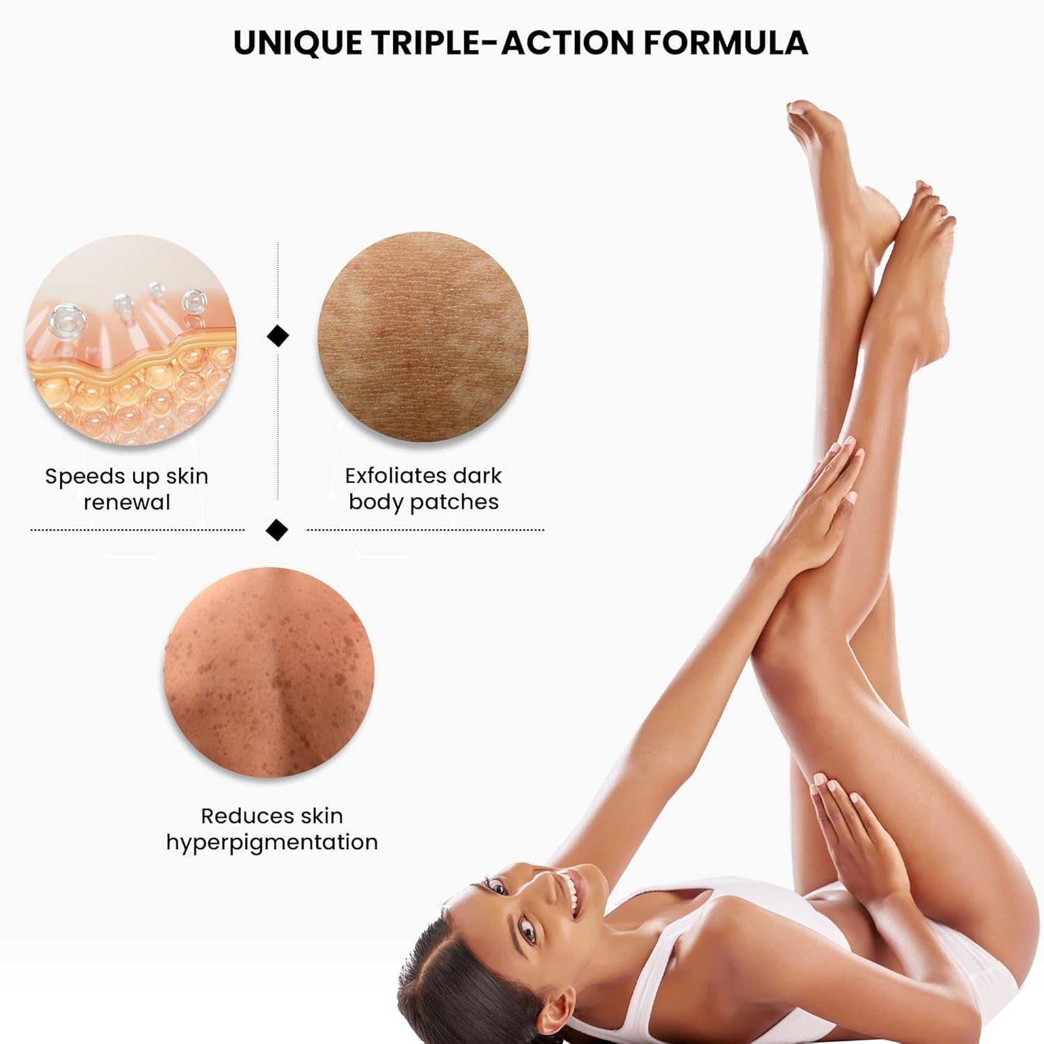 Thriveco Dark Patches Corrector, Depigmenting Cream, for Body Discoloration Neck, Underarms, Elbows & Knees, Non Sticky Triple Action Formula 100Ml Vegan Nonsticky Expert Formula image number 3