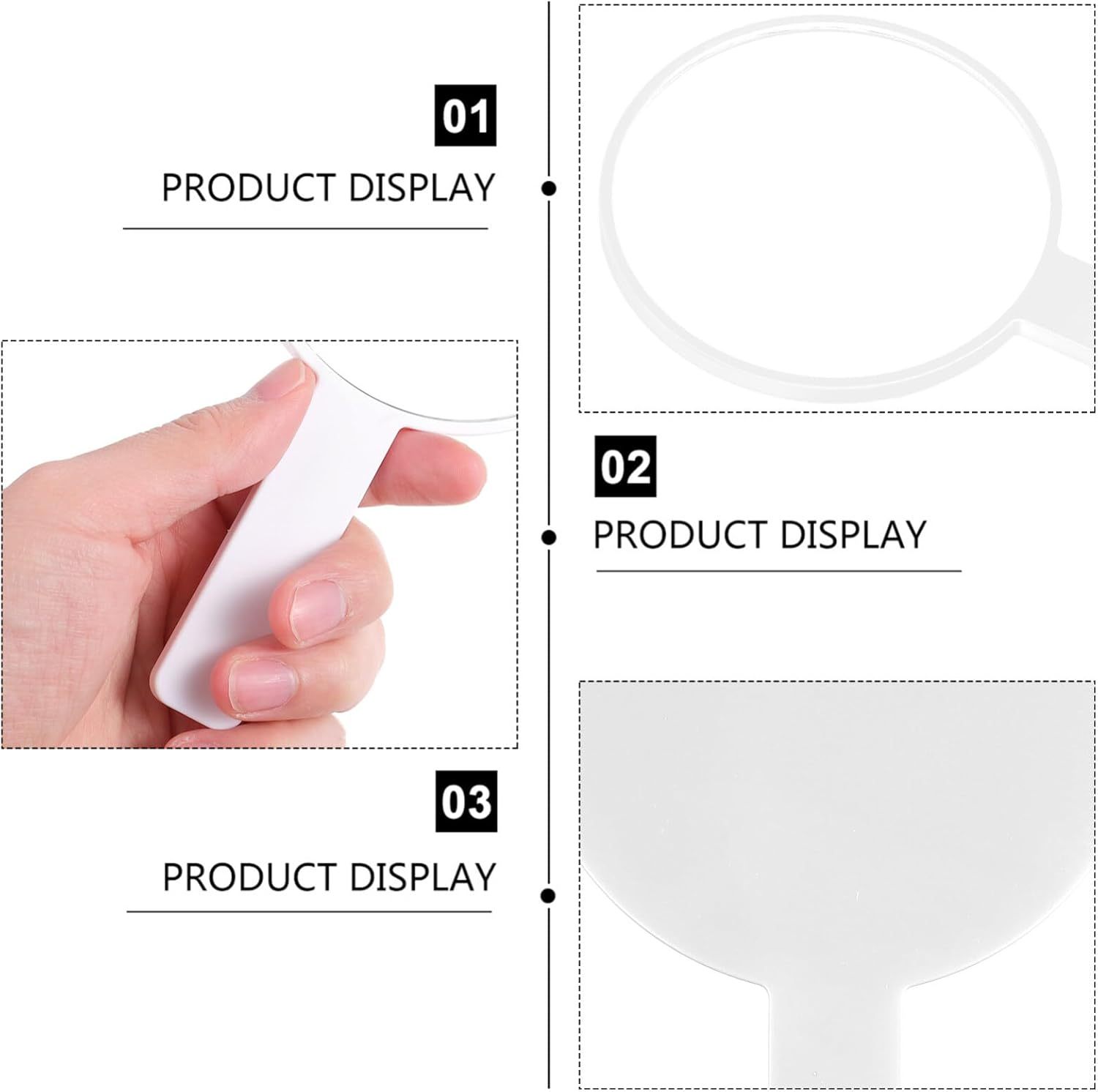 Mobestech Hand Mirror round Handheld Mirror with Handle Barber Hairdressing Handheld Mirror Compact Mirror Makeup Mirror with Handle for Salon Home Travel (White) image number 6