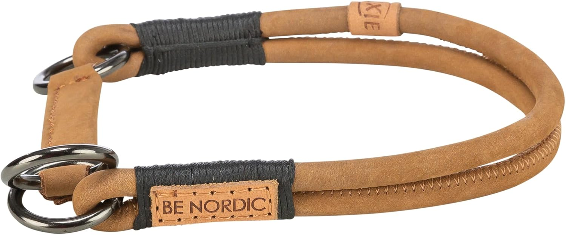 TRIXIE Zug-Stopp BE Nordic Dog Collar Made of Leather, L-XL, Brown, Comfortable Dog Collar for Large and Very Large Dogs with Pull Limit, Robust & Elegant, 17151 image number 2