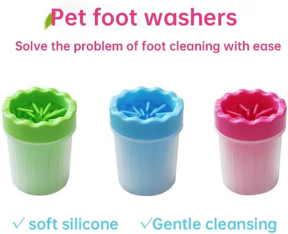 DOG PAW CLEANER, Portable Pet Cleaning 360&deg; Silicone Washer Cup, Medium Size for Small and Medium Breed Cats and Dogs, (Blue) image number 3