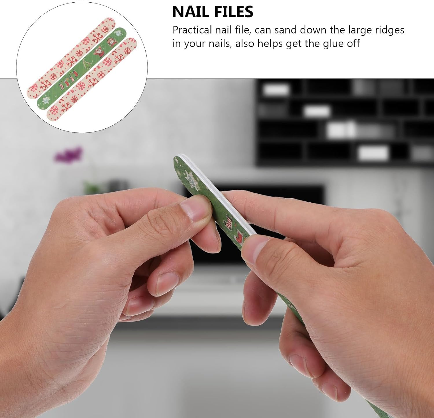 Angoily 36 Pcs Christmas Nail Files, Assorted Color Board, Manicure Pedicure Grit Tools for Diy Nail Art and Salon 7. 08 Inch image number 4