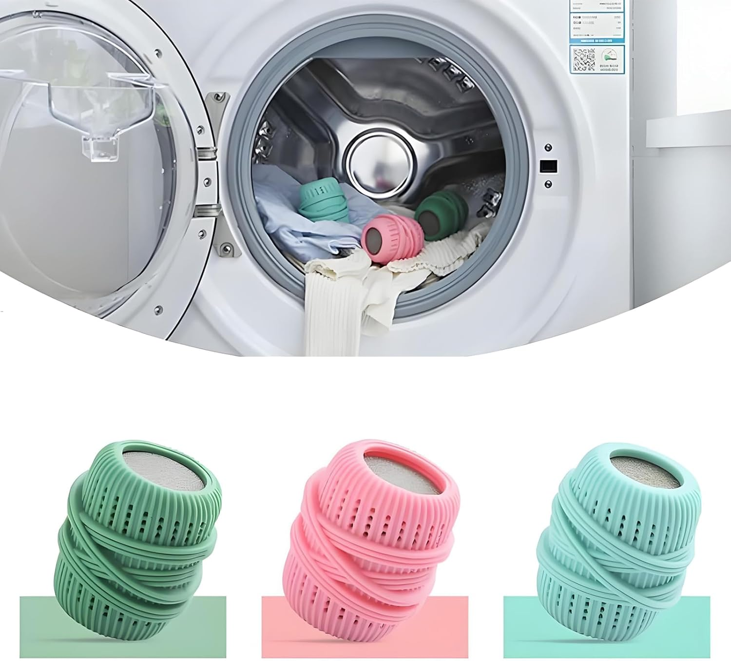 Checkzed Reusable Washing Machine Lint Remover Balls, Anti-Entanglement Laundry Balls,Hypoallergenic Eco-Friendly Washer Balls for Pet Hair and Lint Removal, Compact Cleaning Accessories (3 Colours)