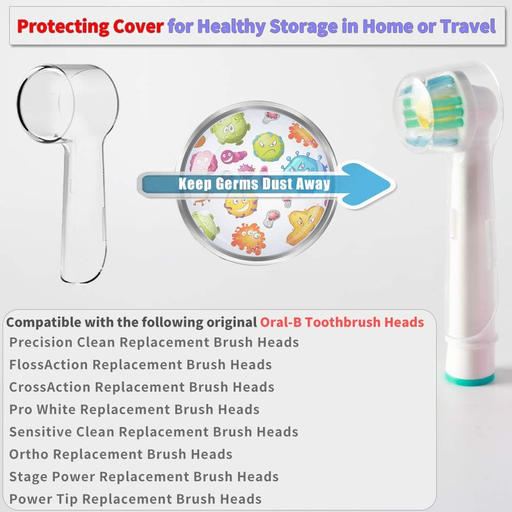 Electric Toothbrush Travel Case for Oral-B Toothbrushes - 4 Pcs Toothbrush Head Covers Compatible with Oral B Electric Toothbrush Heads (Pink) image number 2