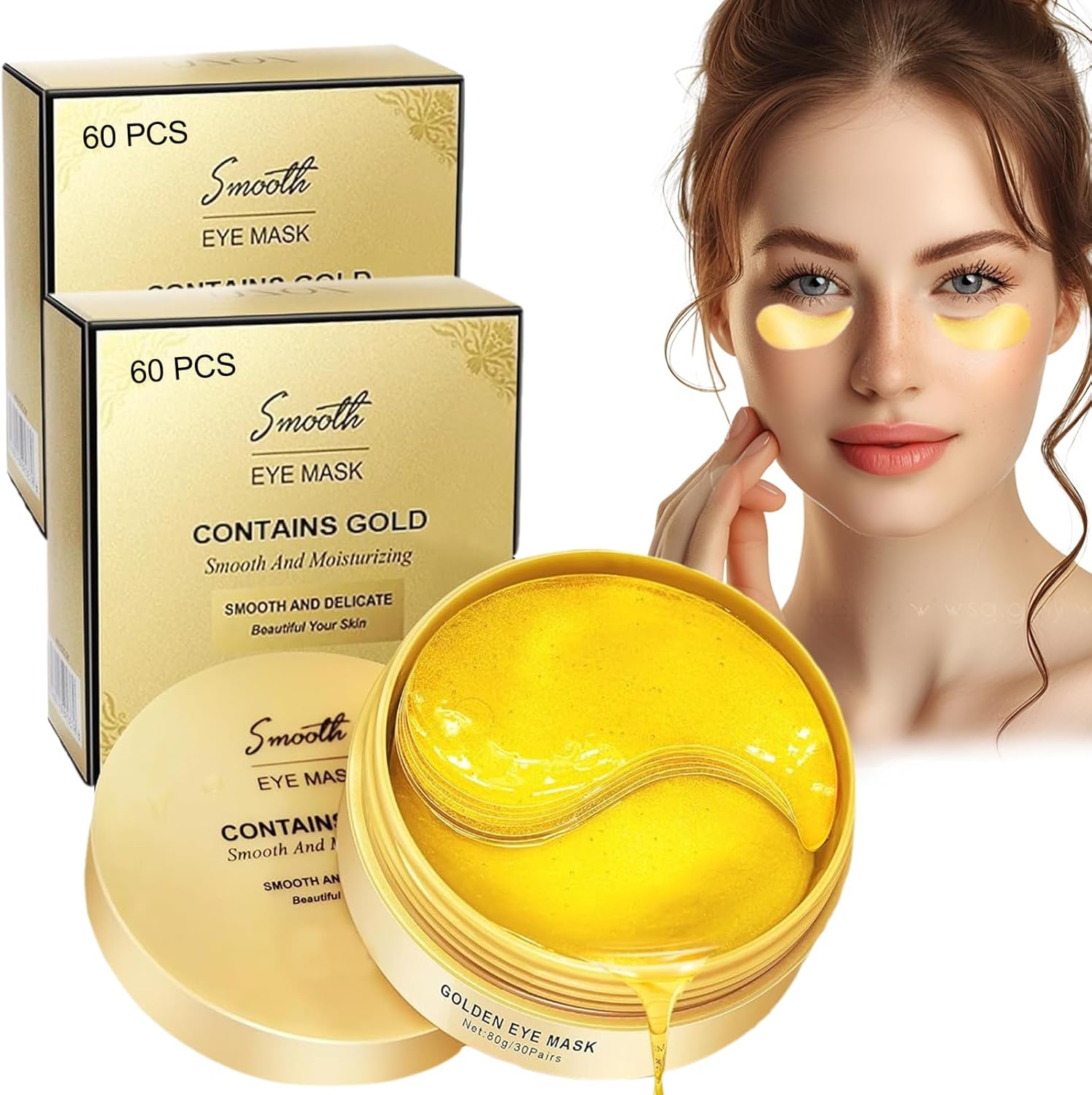 Revitalizing Rose Eye Patches 2-Pack (120 PCS) &ndash; under Eye Patches for Dark Circles & Puffiness | Eye Mask anti Wrinkles, Skin Care for Women & Men