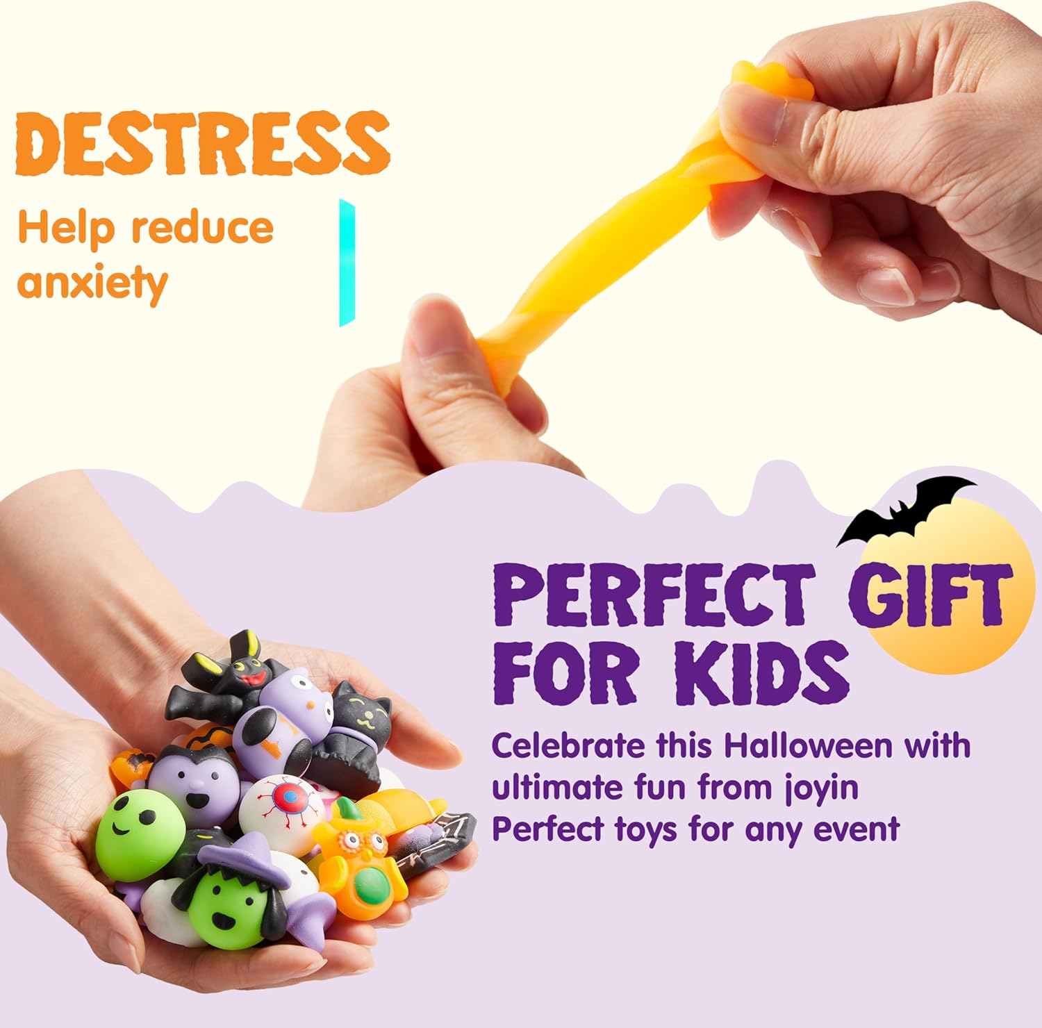 JOYIN 24 Pcs Halloween Mochi Squishy Toys, Halloween Classies Character Squishy Toys for Party Favors, Boys & Girls Birthday Gifts, Classroom Prize, Goodie Bag image number 2