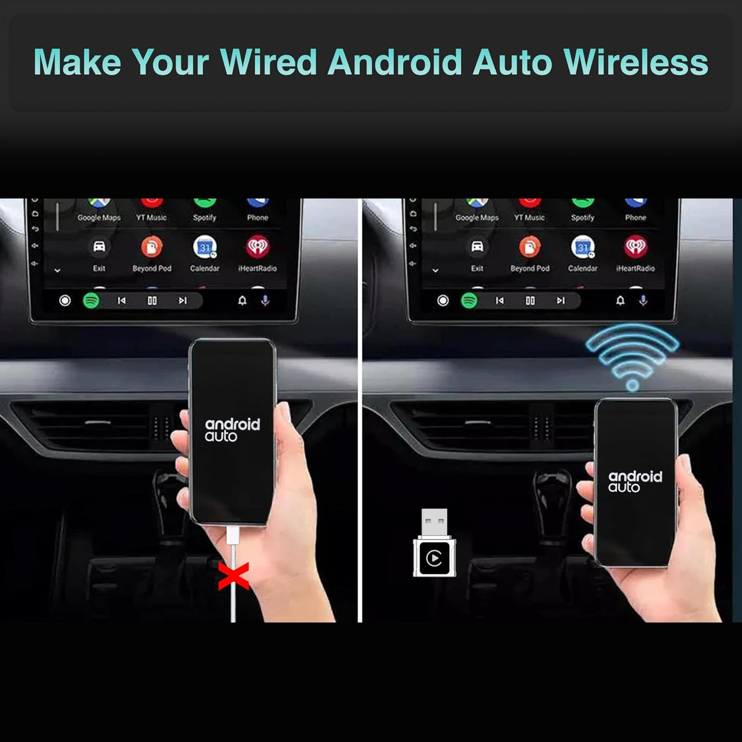 Laser Wireless Carplay Android Auto Micro Dongle &ndash; World&rsquo;S Smallest Adapter with Fast A7 Chip, Dual Wifi Bluetooth, Plug & Play, Siri Google Voice Assistant, USB-A & USB-C Support