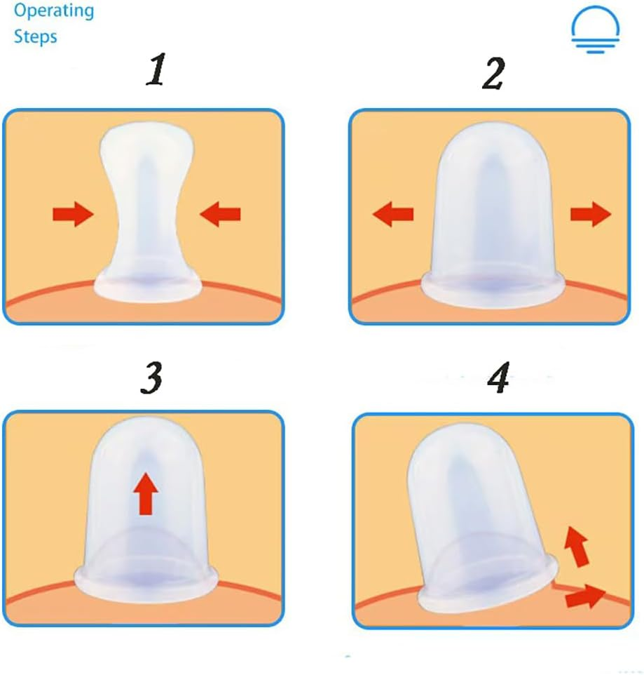 ETERNALLOOG Cupping Therapy Cups - Body Sculpting Cup Firm for Muscle Soreness Pain Relief Body Neck Knee, Silicone Cups Set, Deep Muscle Massager, anti Cellulite Joint Pain Recovery (4 Sizes)