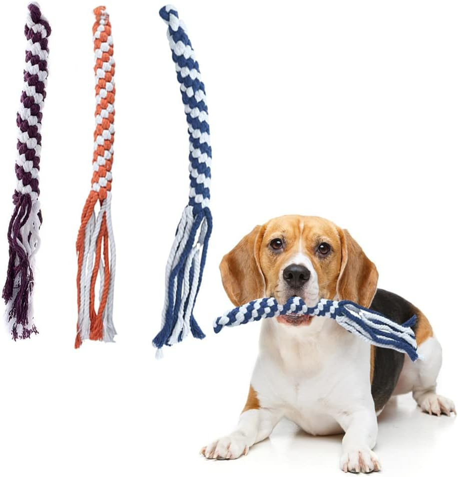 ASOCEA 2 Pack Fleece Rope Dog Toys for Dog Hunting and Tractor Interactive Cotton Chew Toy for Pets Dog Leash Bait Toy Flirting Bars Replacement Toy for Dogs