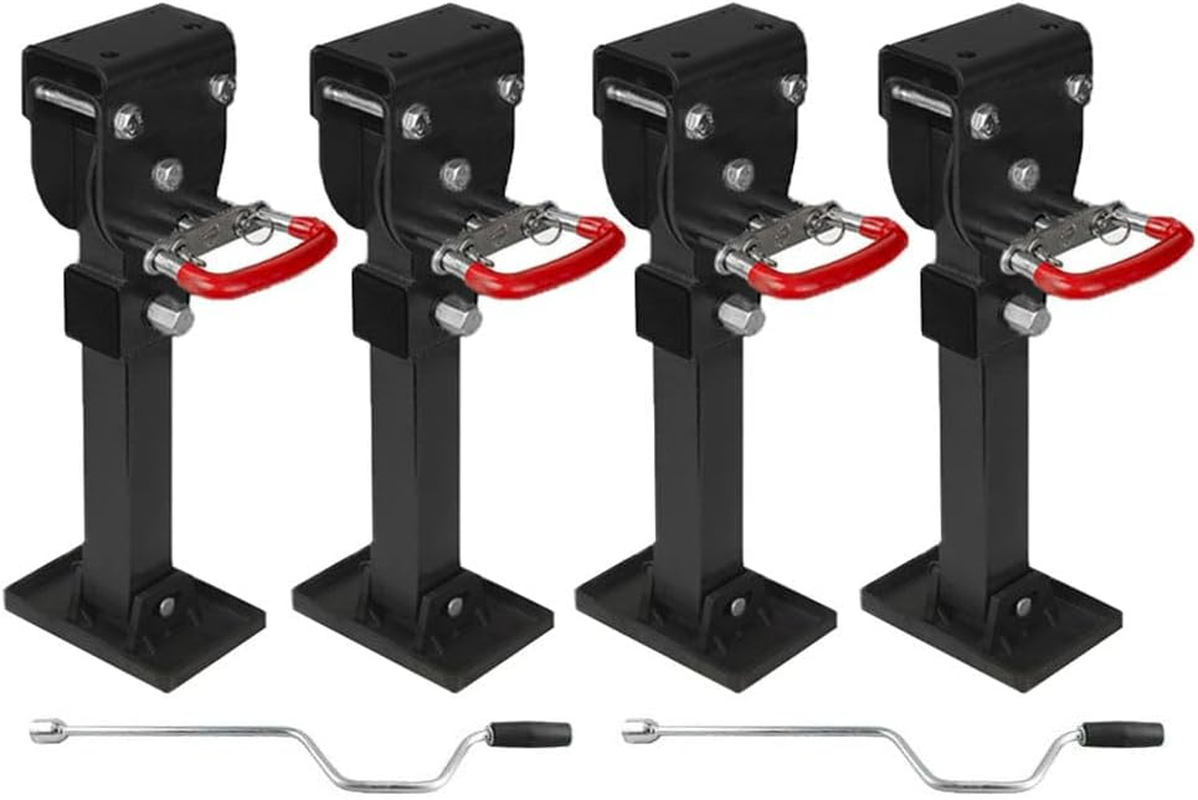 Black Corner Legs Drop down Stabilizers 500Mm Handle 1200Lbs Caravan Camper Trailer 2-Pack Bundle image number 1