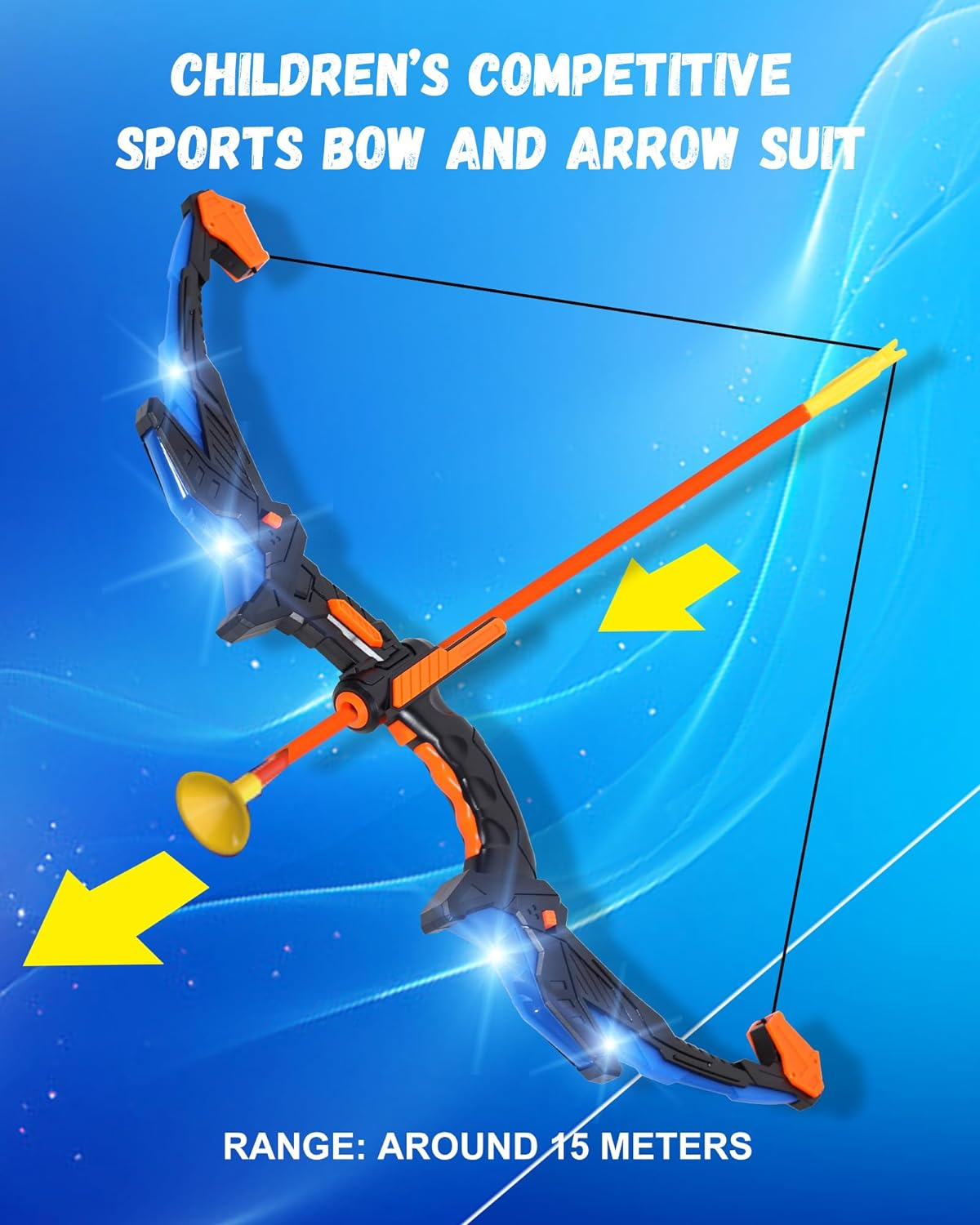 Kids Bow and Arrow Set, LED Light up Archery Toy Set, 10 Suction Cup Arrows, Target & Quiver, Indoor and Outdoor Kids Toys for Children Boys Girls, Christmas Birthday Gifts for Kids