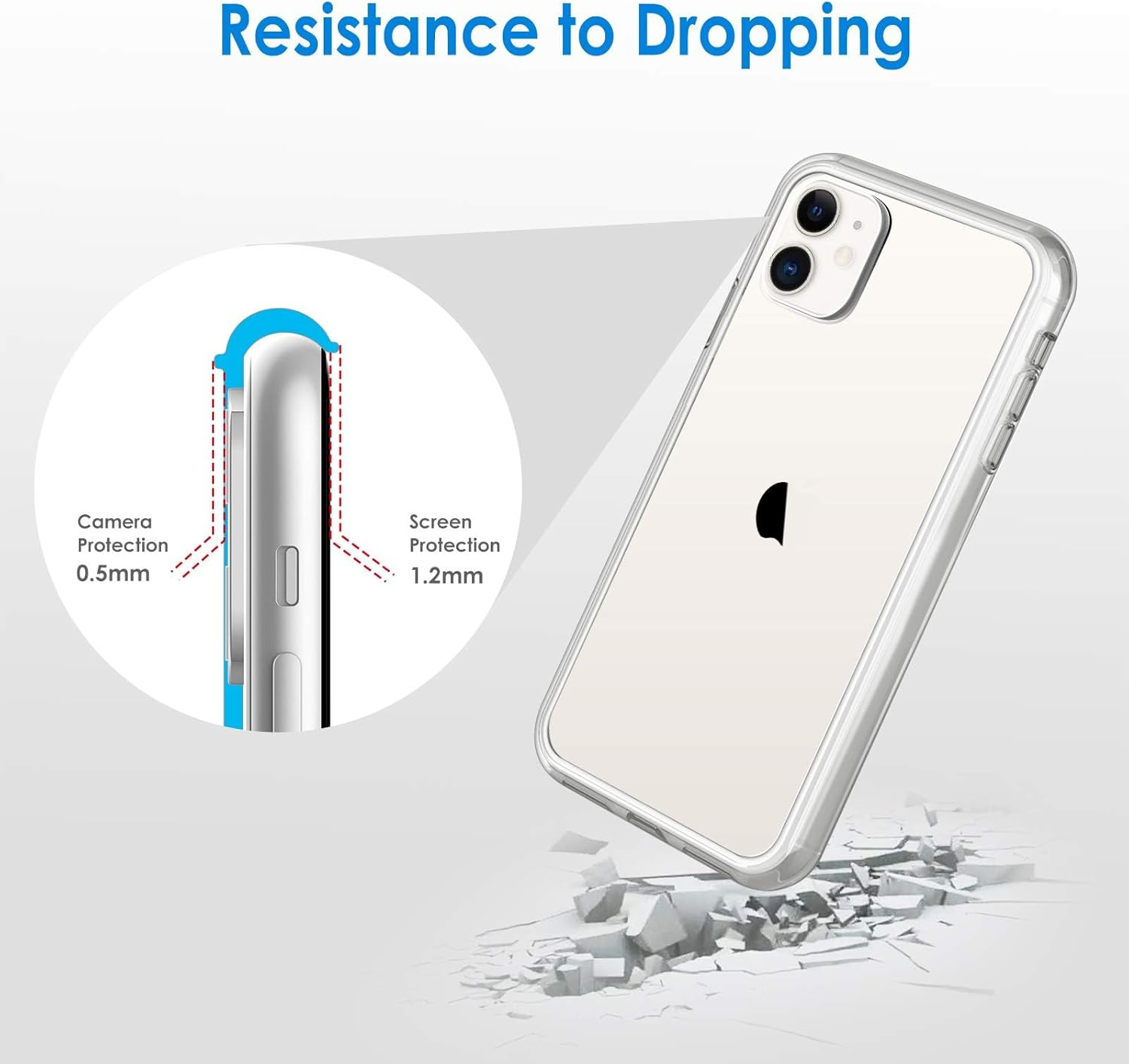 Jetech Case for Iphone 11 6.1-Inch, Non-Yellowing Shockproof Phone Bumper Cover, Anti-Scratch Clear Back (Clear) - Clear image number 2
