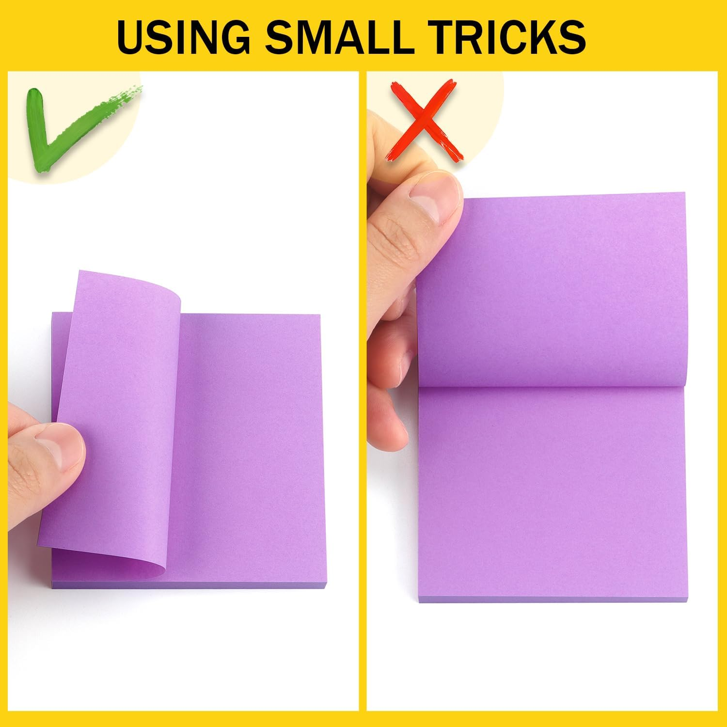 Sticky Notes 3X3 Self-Stick Notes Bright Colors Sticky Notes 8 Pads 80 Sheet/Pad (Purple) - Green image number 4