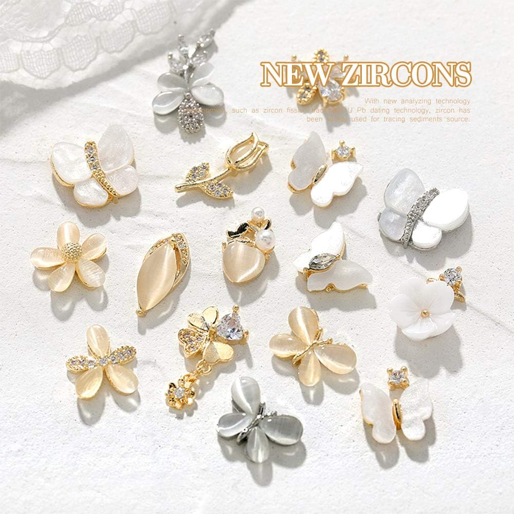 15 Pieces of 3D Luxury Clear Shining Zircon Alloy Nail Art Decoration Charming Fashion DIY Unique Nail Art Works image number 5