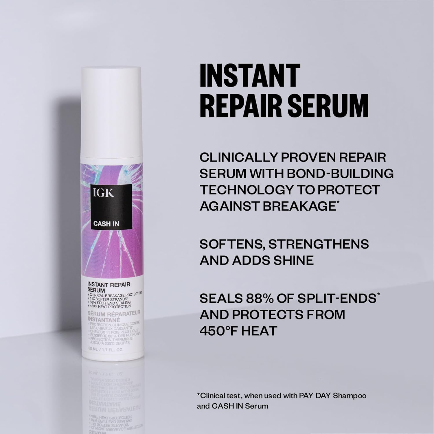IGK Cash in Instant Repair Serum 50Ml/1.7Oz image number 1
