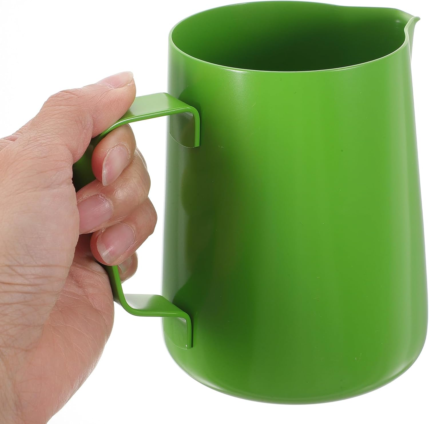 CATIEBYE Stainless Steel Coffee Frothing Pitcher 600Ml with Non-Stick Coating Thickened Milk Steaming Jug Green for Home Espresso and Latte Art image number 1