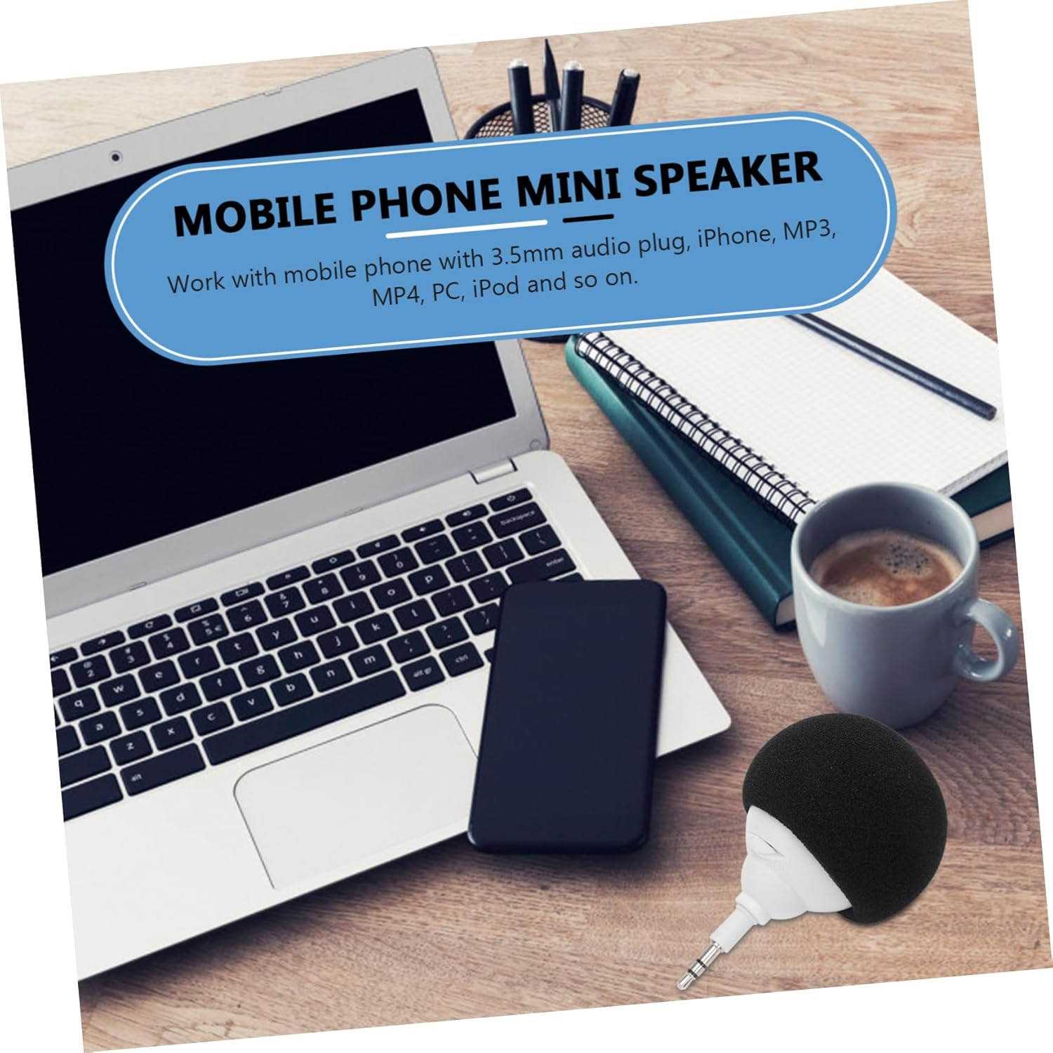 Uonlytech Sponge Balloon Ball Style Portable Audio Dock Peaker Mini Speaker for Smartphone Home Office Use