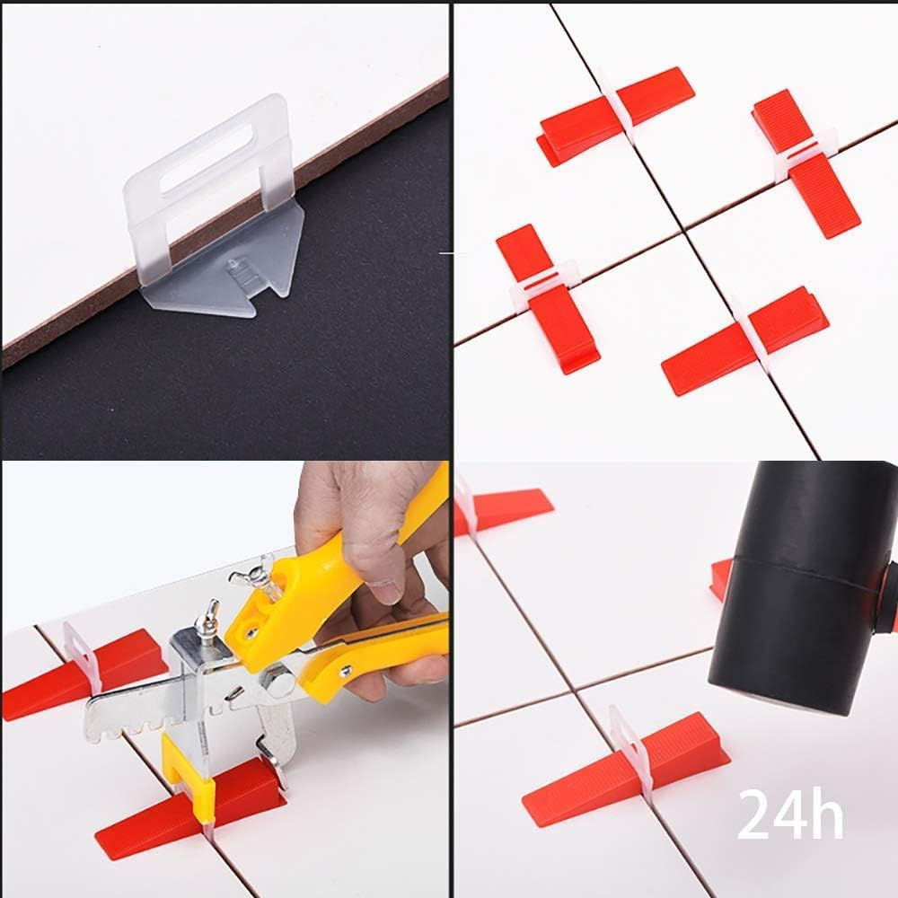Tile Leveling Clips Tiles Leveler Spacers 3.0 MM - Lippage Free Tile and Stone Installation for PRO and DIY - 1000-Piece Leveling Spacer System (1/8 Inch X 1000 Spacers)