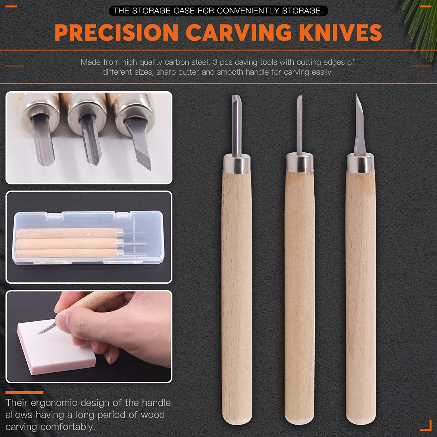 14Pcs Mixed Carve Printing Kit with Carving Knives and Whetstone, Rubber Stamp Blocks Set for Beginners or Professionals, Printmaking, Sculpting, Stamping image number 1