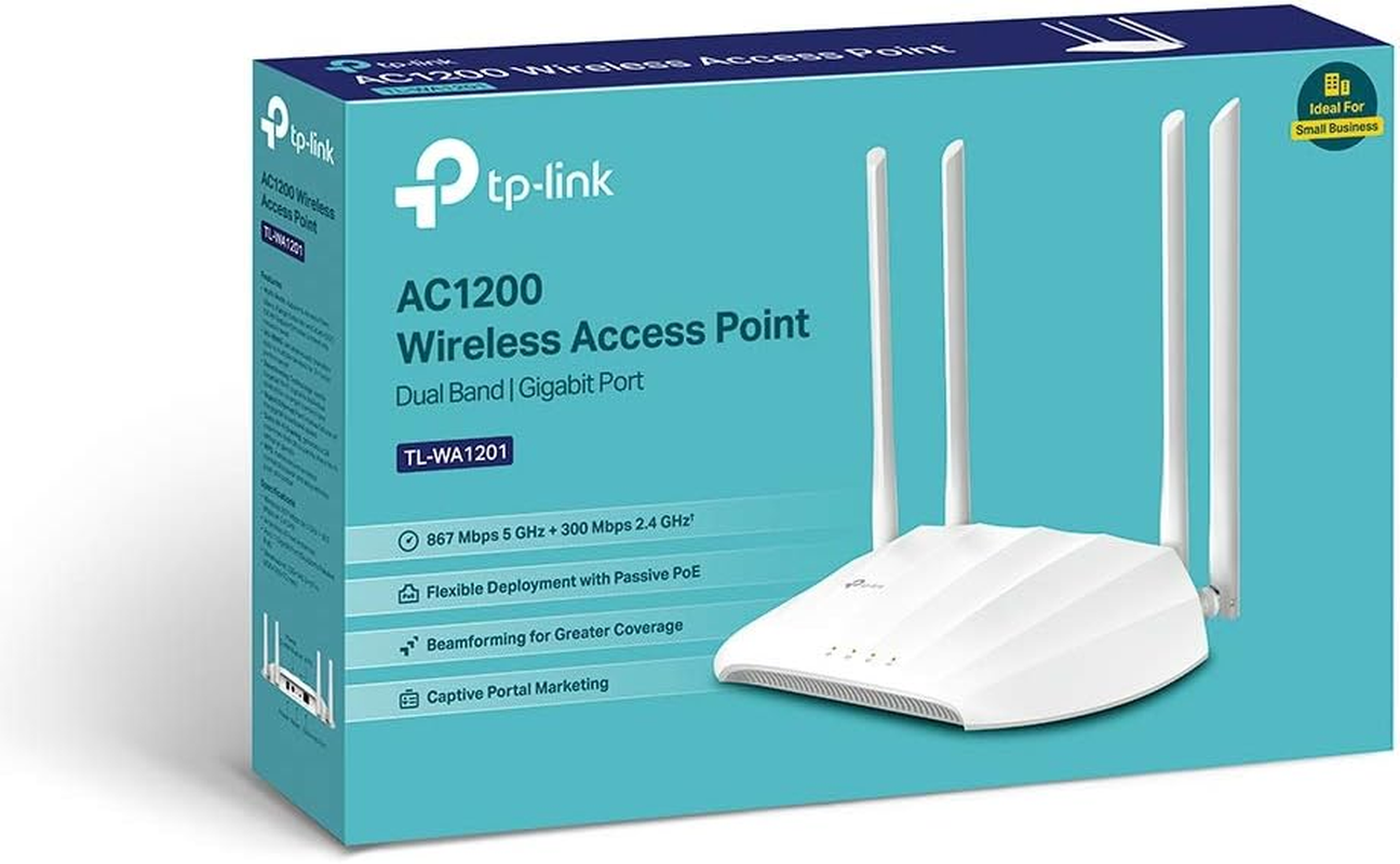 Tp-Link TL-WA1201 Access Point Dual Band AC1200, Supports Passive Poe, Supports Access Point, Range Extender, Multi-Ssid, and Client Modes, Boosted Coverage (UK Version) image number 1