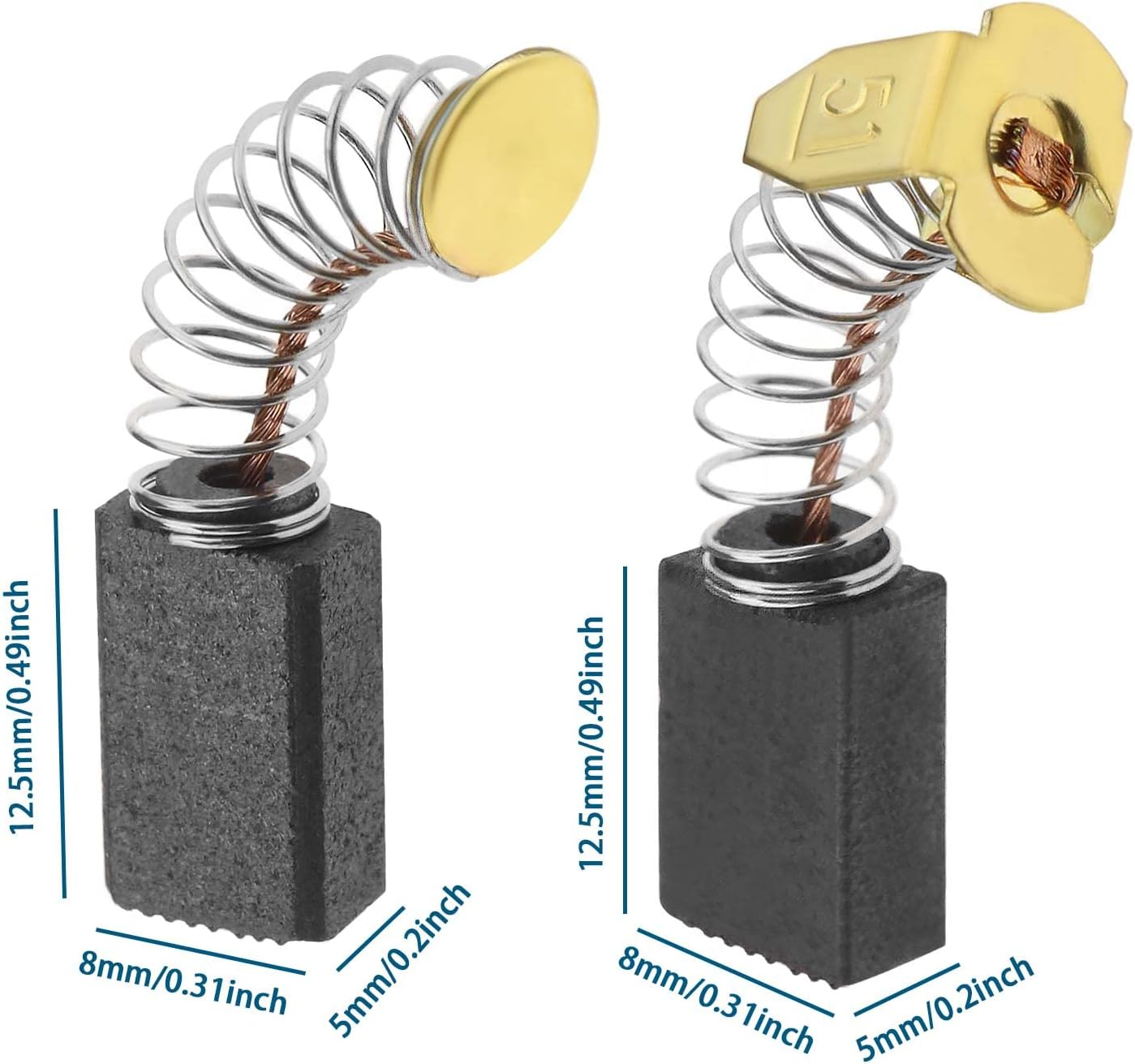 VGOL 20Pcs Motor Carbon Brushes Replacement Universal Carbon Brush Accessories for Electric Tools Electric Circular Saws Weeders 5X8X12.5Mm