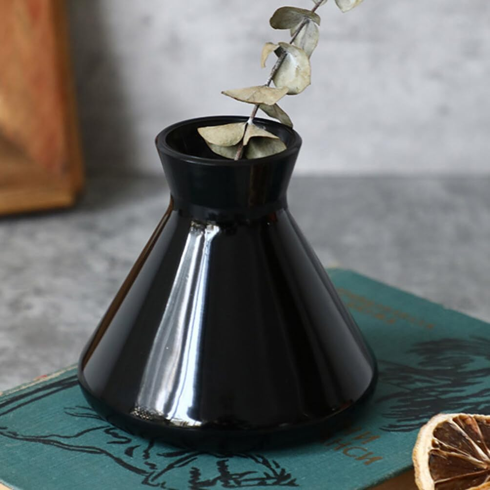 TEHAUX Glass Diffuser Bottle - Minimalist Empty Fragrance Container - Essential Oil Diffuser Jar for Home Office Replacement DIY Perfume Jars Black image number 1