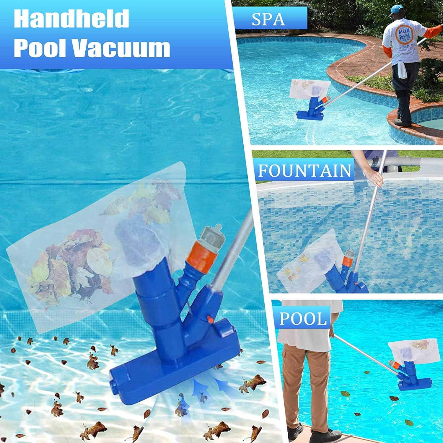 Qiugosun Hot Tub Vacuum Cleaner,Portable Mini Swimming Pool Pond Spa Jet Vacuum Cleaning,Mini Jet Vac Vacuum Cleaner for Pool Spa Fountain Hot Tub(No Garden Hose Included) (LSK0004Y06J01) image number 4