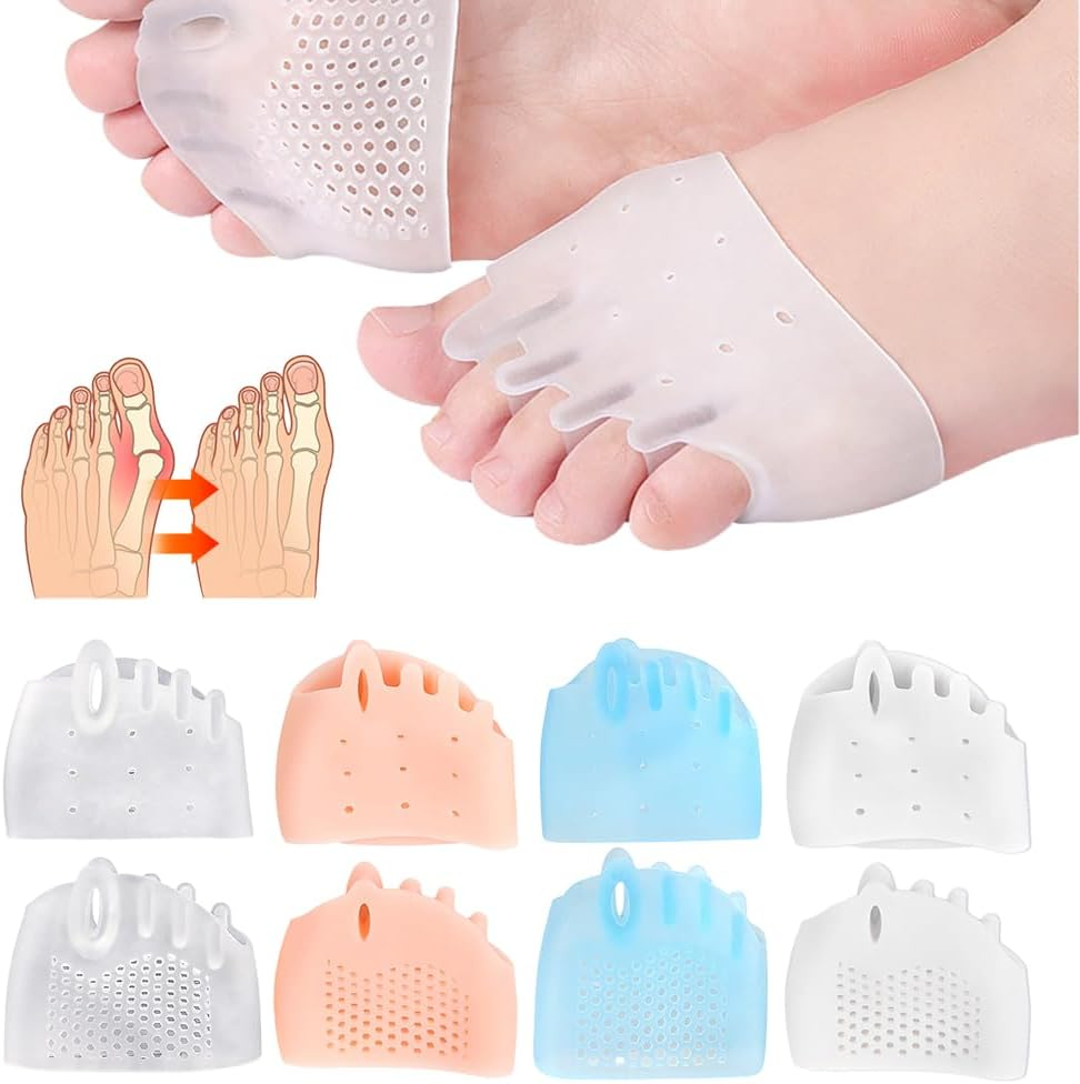Hyggear Silicone Toe Separator, Hygger Toe Separators for Men Women, Hygear Toe Separators for Preventing Rubbing and Relieve Pressure, 4 Pairs Hygger Toe Separators for Bunion, Breathable and Soft