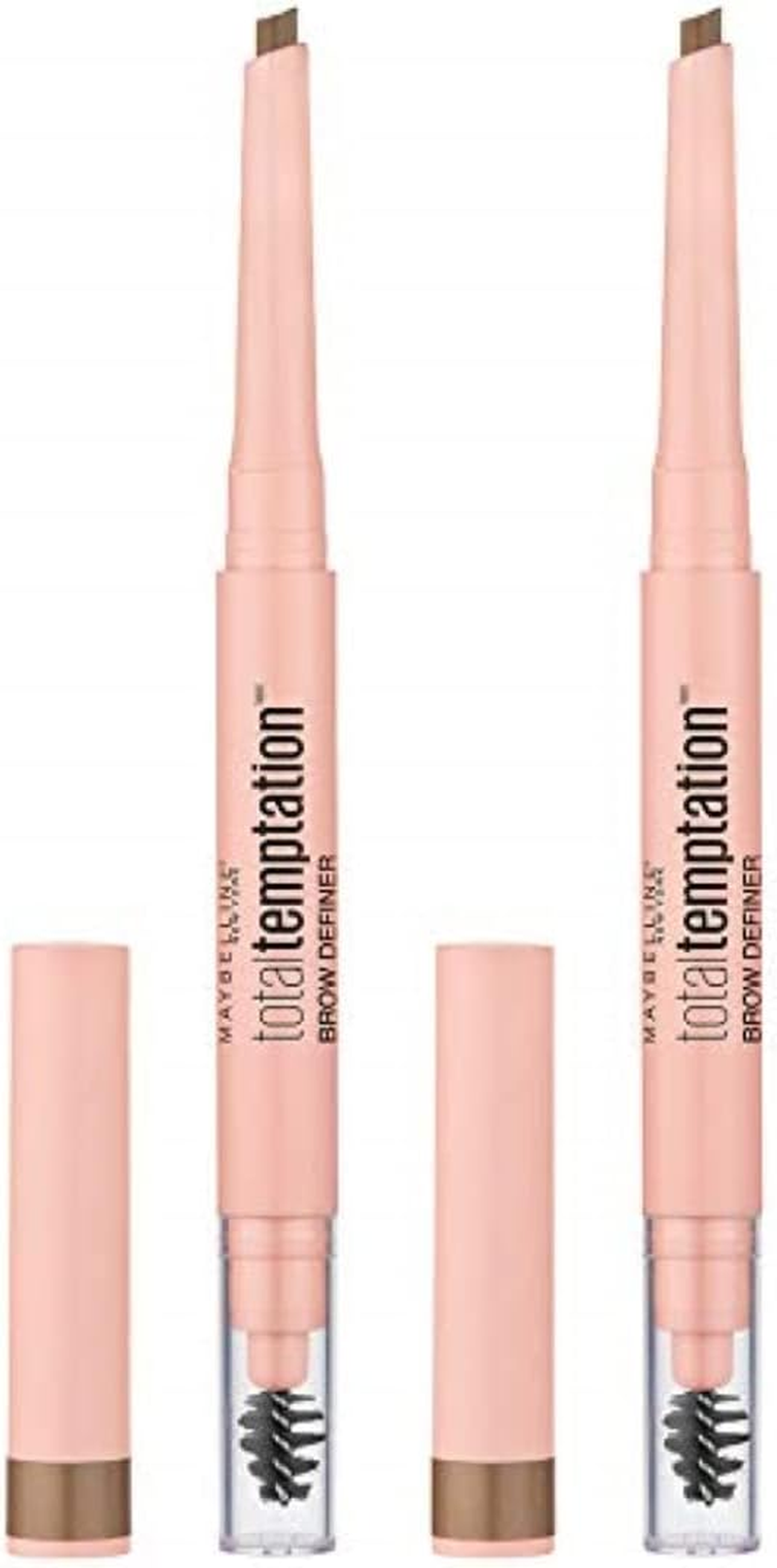 Maybelline Total Temptation Eyebrow Definer Pencil, Medium Brown, 2 Count