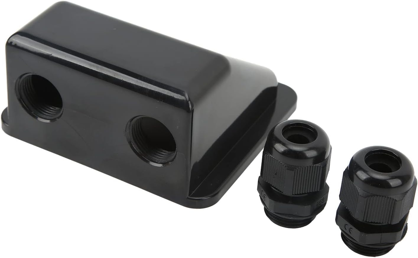 Solar Cable Entry Gland: Waterproof Double Cable Connector Cover for RV, Caravan, Boat Durable ABS Bracket for Dual Wire Entry in Solar Panel Installations (Black) image number 4