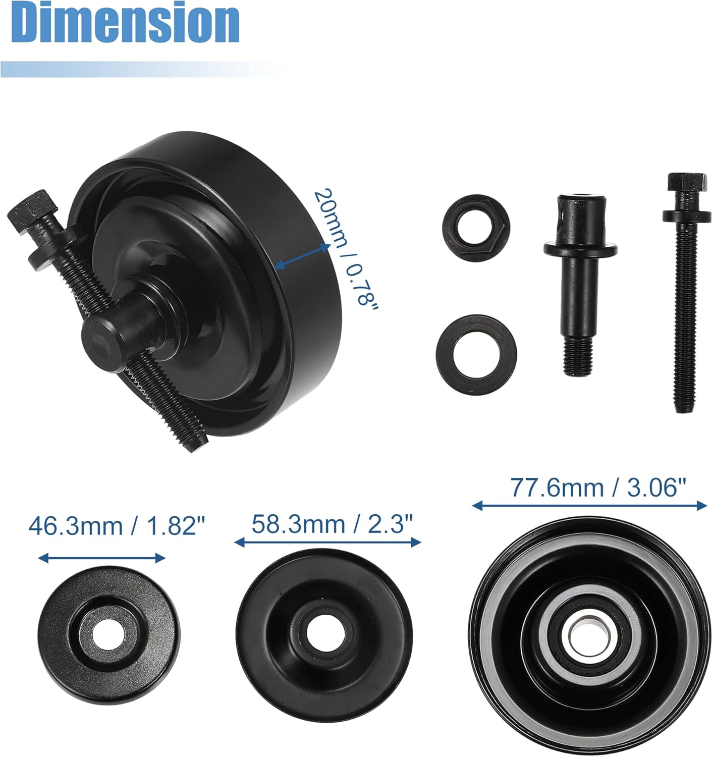 X AUTOHAUX 97834-29010 Car Drive Belt Tension Pulley for Hyundai Accent Elantra Tiburon Tucson 1995-2012 for Kia Soul 2010-2011 Belt Tensioner Idler Pulley Replace 97834-29000 97834-22100 image number 5