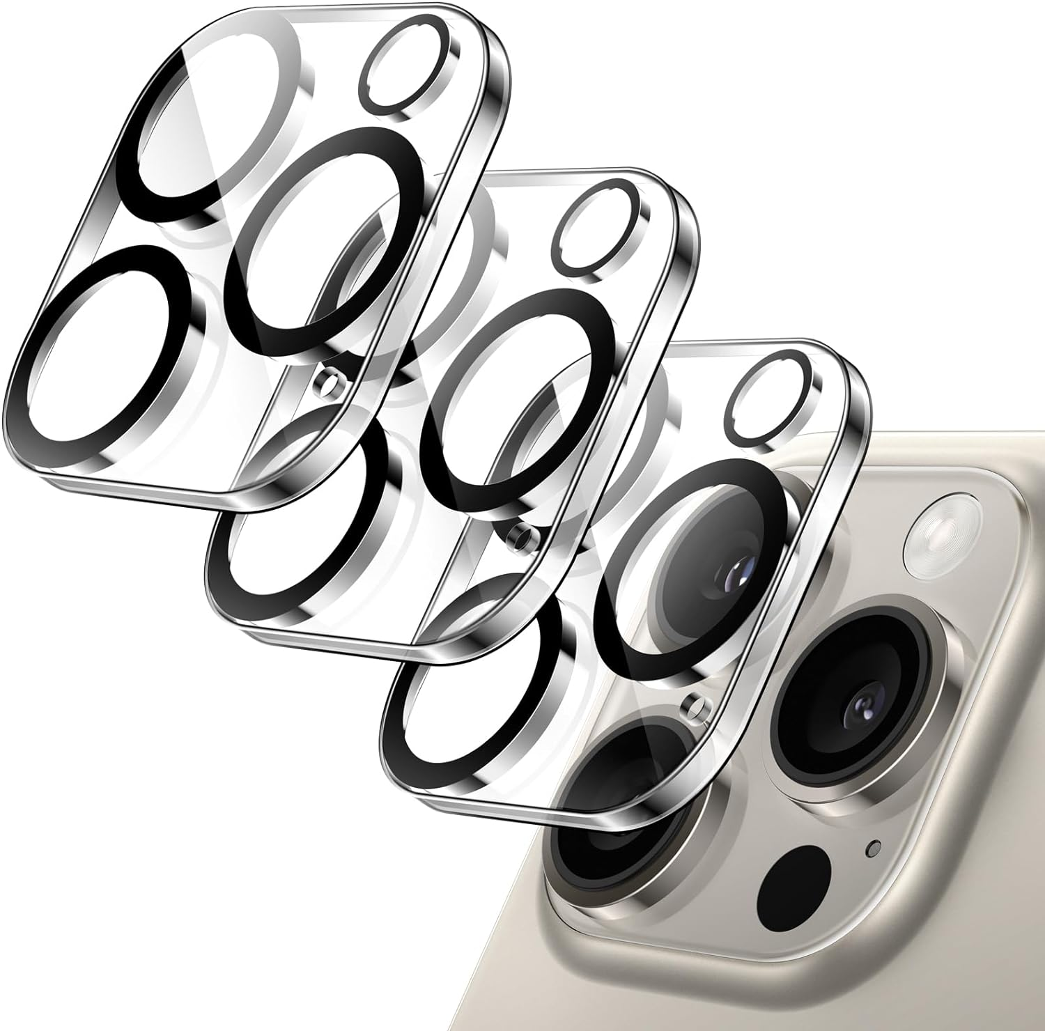 Jetech Camera Lens Protector for Iphone 16 Pro 6.3-Inch and Iphone 16 Pro Max 6.9-Inch, 9H Tempered Glass, Anti-Scratch, Case Friendly, Does Not Affect Night Shots, HD Clear, 3-Pack image number 5