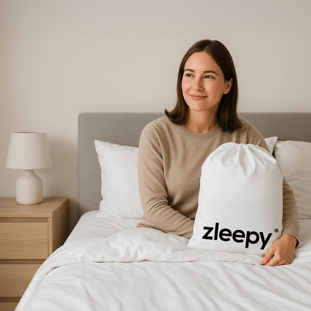 ZLEEPY&reg; Organic Bamboo Fitted Bedsheet | 100% Bamboo Lyocell | 40Cm Deep Fitted | Softer after Every Wash | Cooling Bed Sheet for Night Sweats | Crave Your Bed | Soft & Smooth | AUS Mega Queen Sheet image number 4