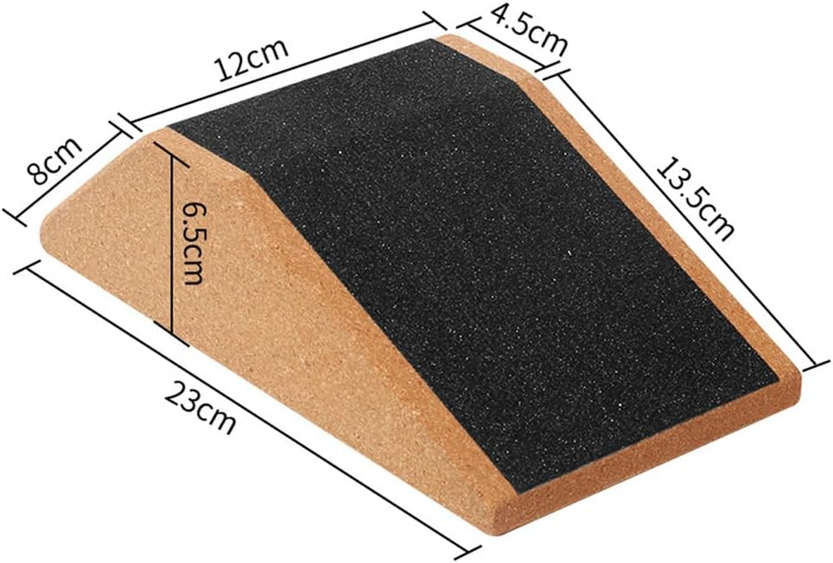 2 Pcs Cork Squat Wedge with Storage Bag, Portable Yoga Brick, Stretching Exercises Squat Ramp, Platform Trainer for Pilates Heel Elevated Squats (23 * 12 * 6.5 CM) image number 5