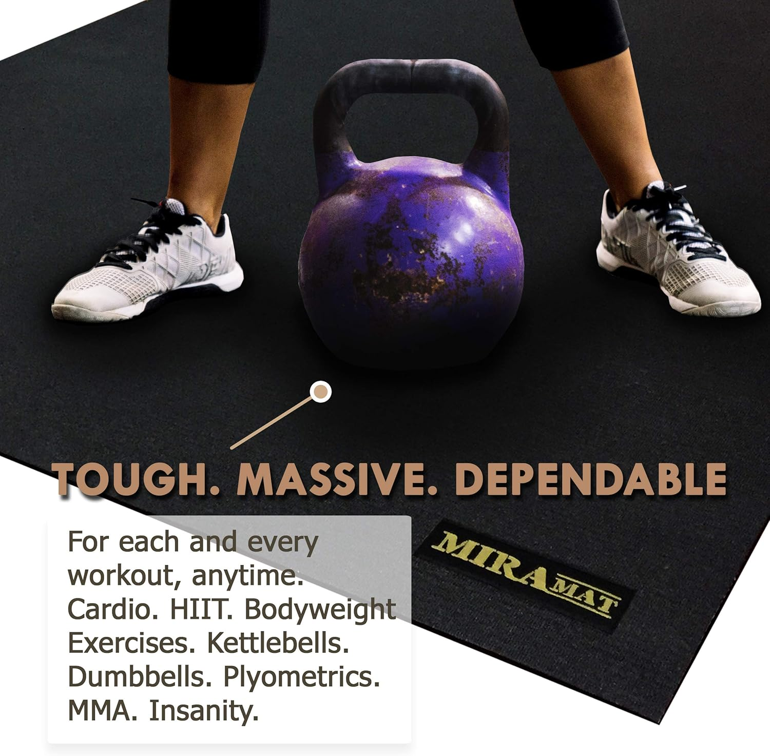 Miramat&reg; - Extra Large Premium Exercise Mat (200 X 120 Cm; 7Mm Thick) - Durable Non-Slip Workout Mats for Home Gym, Crossfit, P90X, HIIT, Cardio Equipment, Yoga, and More