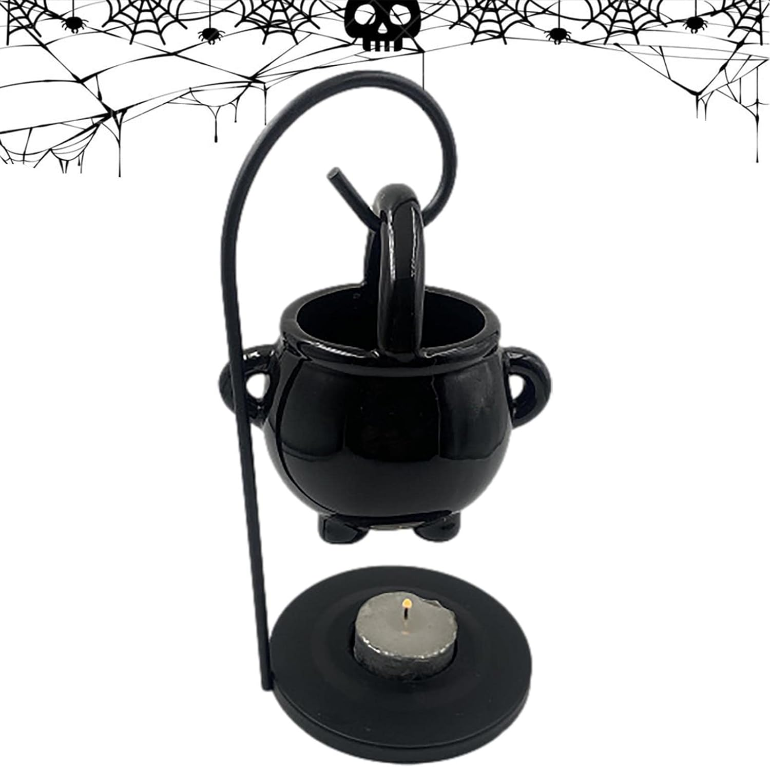 Witch Soup Pot Aromatherapy Burner - 1 Incense Holder for Scented Oil & Scented Waxes | Yoga Meditation Decor Hanging Cauldron Home Fragrance, Halloween Incense Burner image number 2
