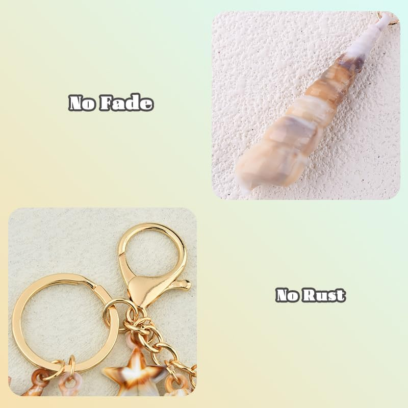 Seashell Purse Charms for Tote Bags Beach Accessories for Backpack Purse Girls Women Beach Themed Gift Keychain Seashell image number 6
